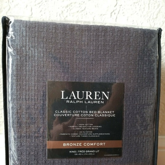 Ralph Lauren Bedding Ralph Lauren Classic Cotton Kingblanketdark Gray Poshmark
